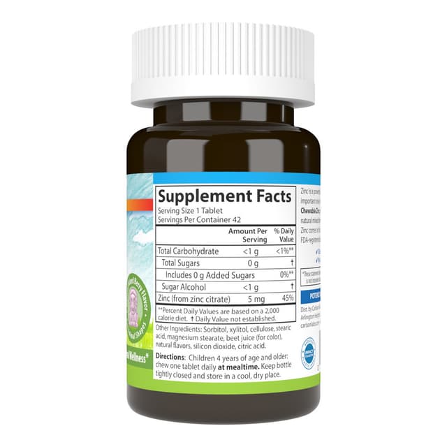 Carlson Labs Детский жевательный цинк 5 мг, 42 таблетки