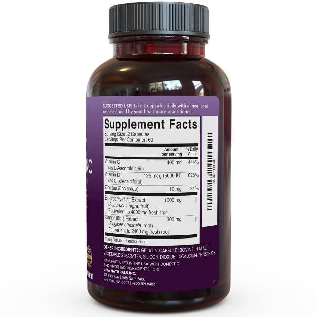 Viva Naturals Elderberry 5 в 1 Формула иммунитета Мультивитаминные капсулы - 120шт