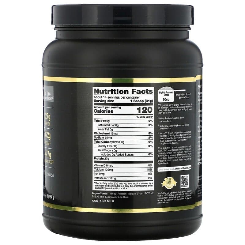California Gold Nutrition, SPORT, изолят сывороточного протеина, 454 г (