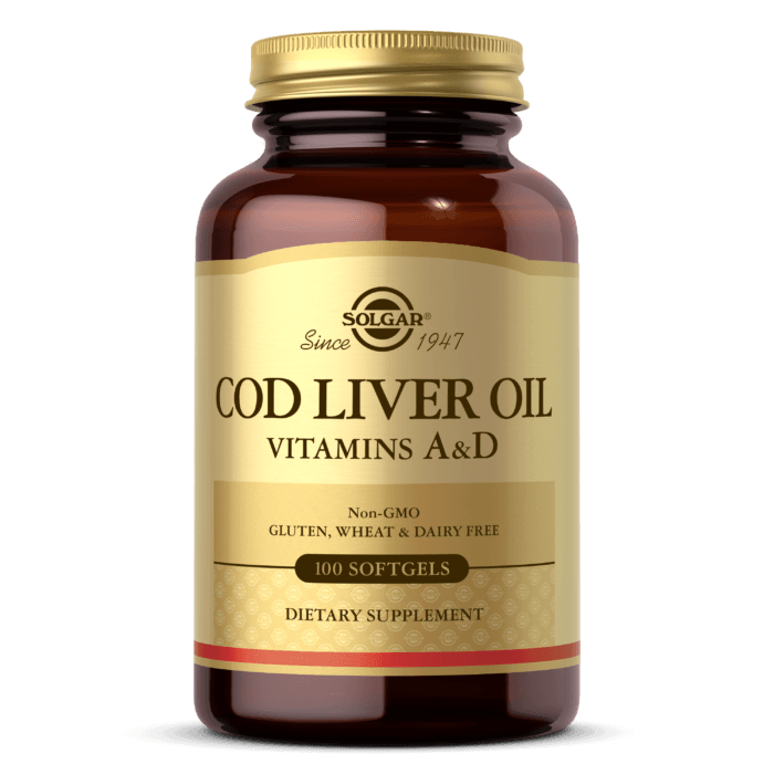 Solgar COD LIVER МЯГКИЕ КАПСУЛЫ С РЫБЬИМ ЖИРОМ (ДОБАВКА С ВИТАМИНАМИ А И D) 250 ШТ