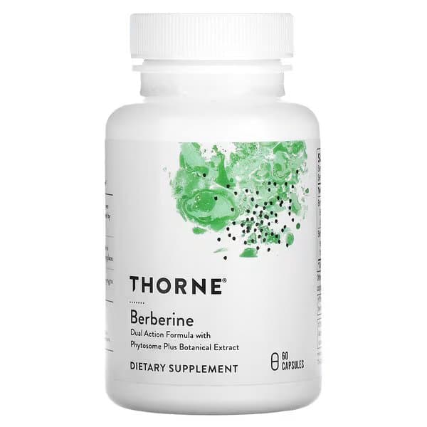 Thorne, берберин, 1000 мг, 60 капсул (500 мг в 1 капсуле)