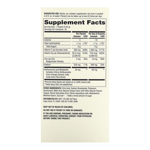 Dr. Mercola, Витамин C-PAK, натуральный апельсин, 500 мг, 30 пакетиков по 4,84 г