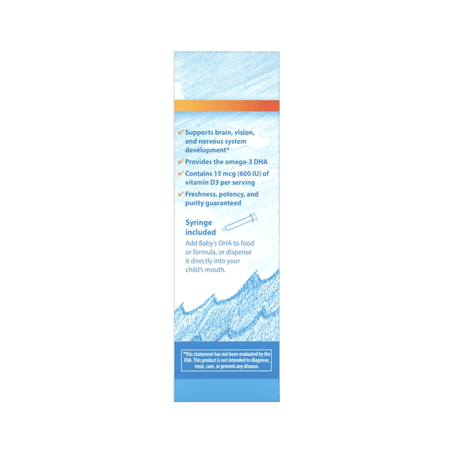 Carlson Labs, DHA Простая дозировка до 1100 мг омега-3 со шприцем Baby's Brain Vision, 60 мл
