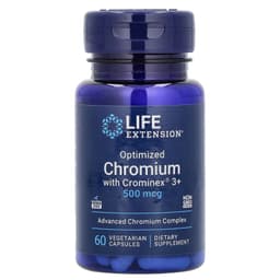 Life Extension, оптимизированный хром с Crominex 3+, 500 мкг, 60 капсул