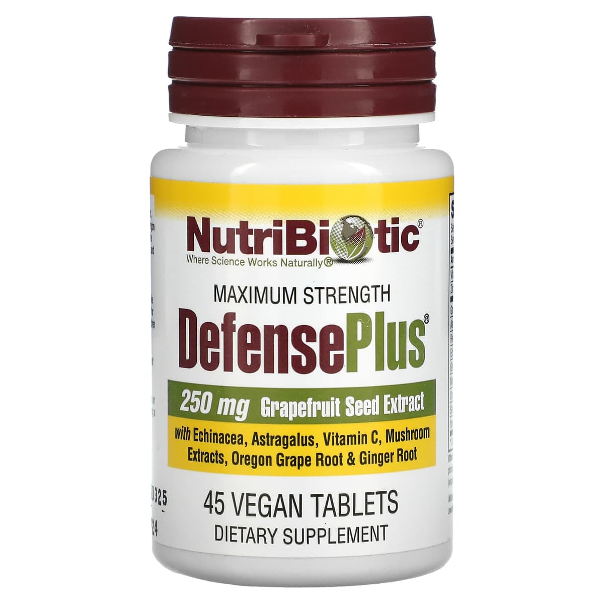 NutriBiotic, DefensePlus,Мощная добавка для иммунитета максимальная сила, 45 веганских таблеток