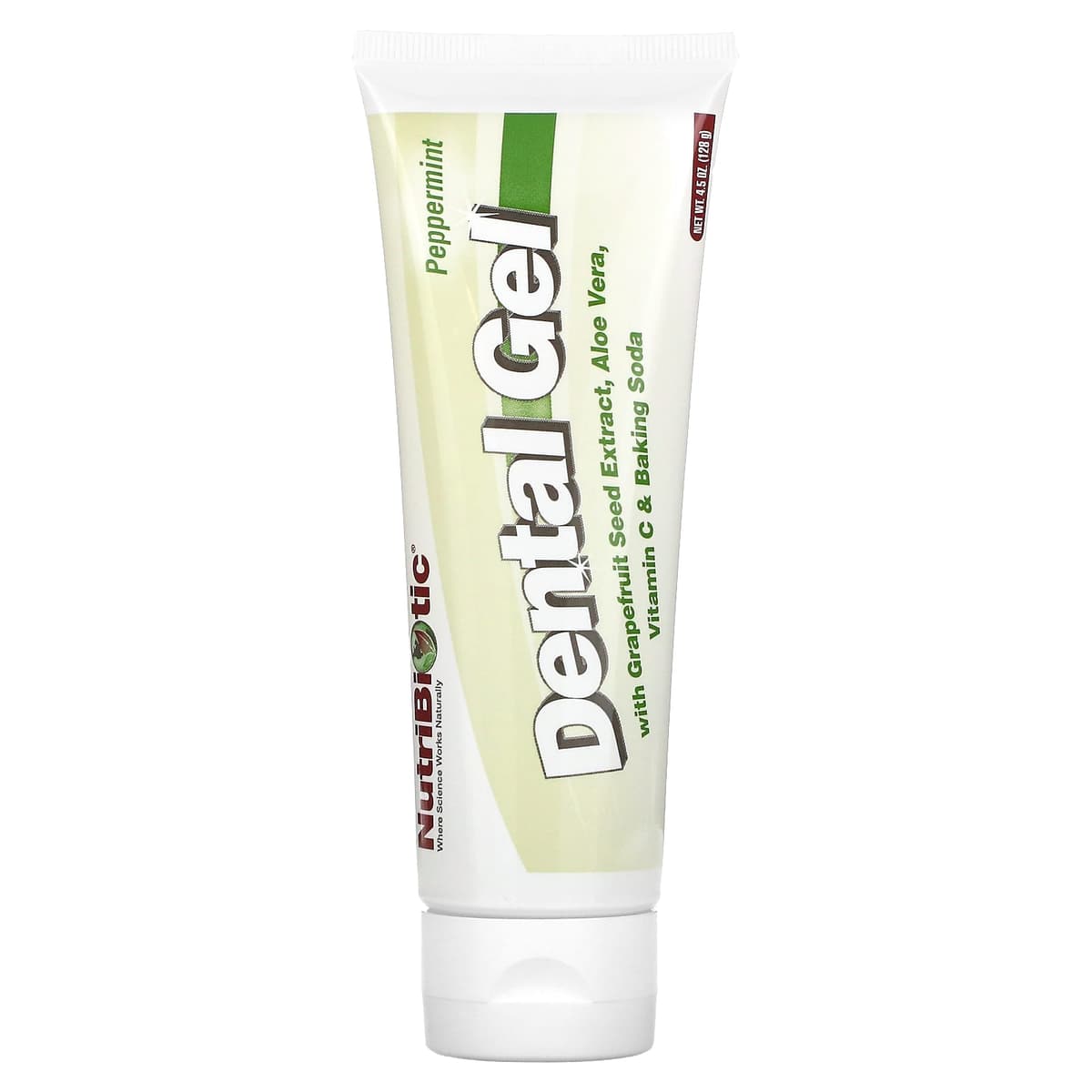 NutriBiotic, Гель для зубов, отбеливает и лечит / Перечная мята, 128 г
