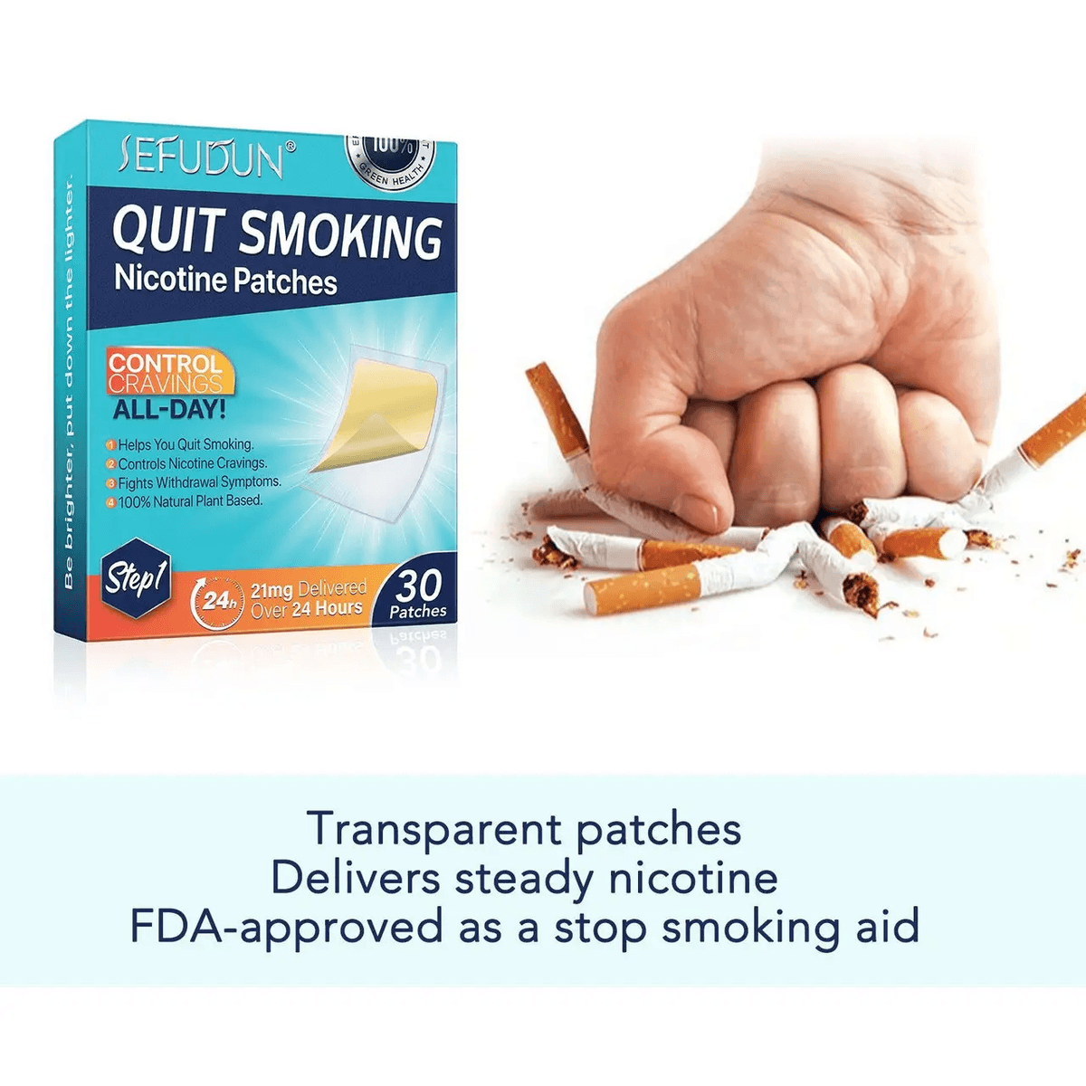 Никотиновые пластыри от курения Sefudun Quit Smoking 21мг