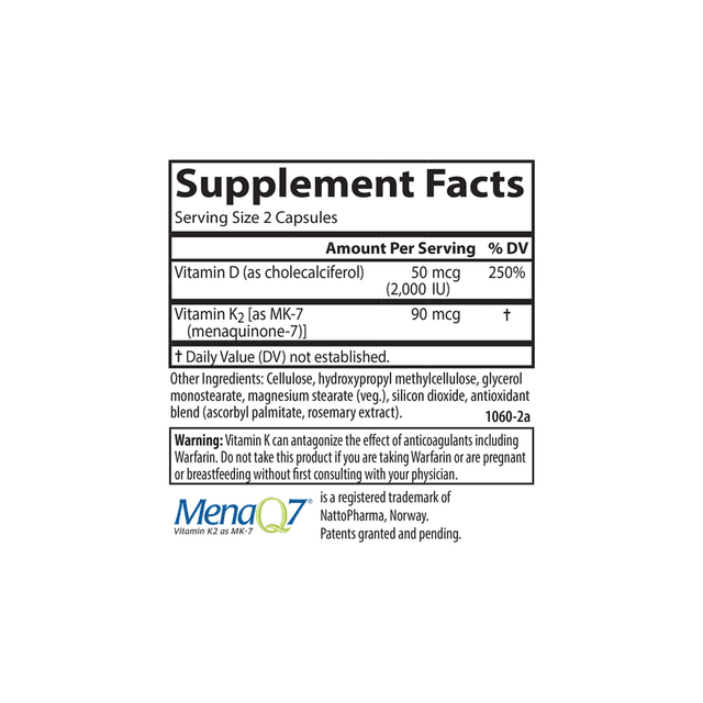 Carlson Labs Витамин D3 + K2, усвоение кальция, здоровая работа сердечно-сосудистой системы, 2000 IU, 60 штук