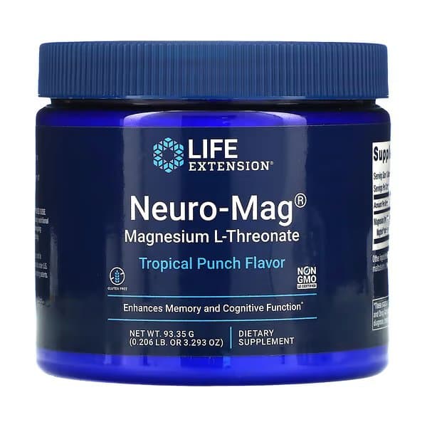 Life Extension, Neuro-Mag, магний L-треонат, вкус тропического пунша, 93,35 г