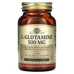Solgar, L-глютамин, 500 мг, 100 растительных капсул