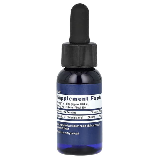 Life Extension, жидкий витамин D3, с мятой, 29,57 мл