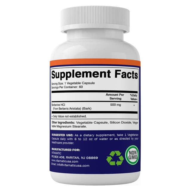 Vitamatic с берберином, 500 мг — 60 растительных капсул