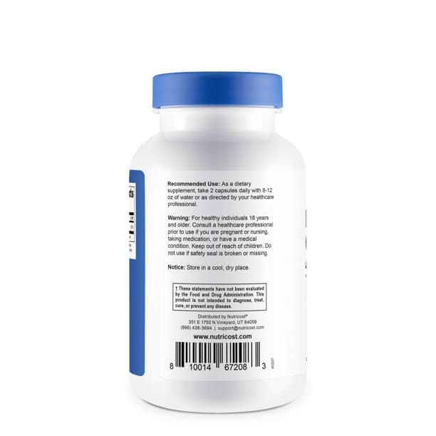 Nutricost Глицинат магния 420 мг, 120 капсул - 60 порций, без ГМО, без глютена, подходит для вегетарианцев
