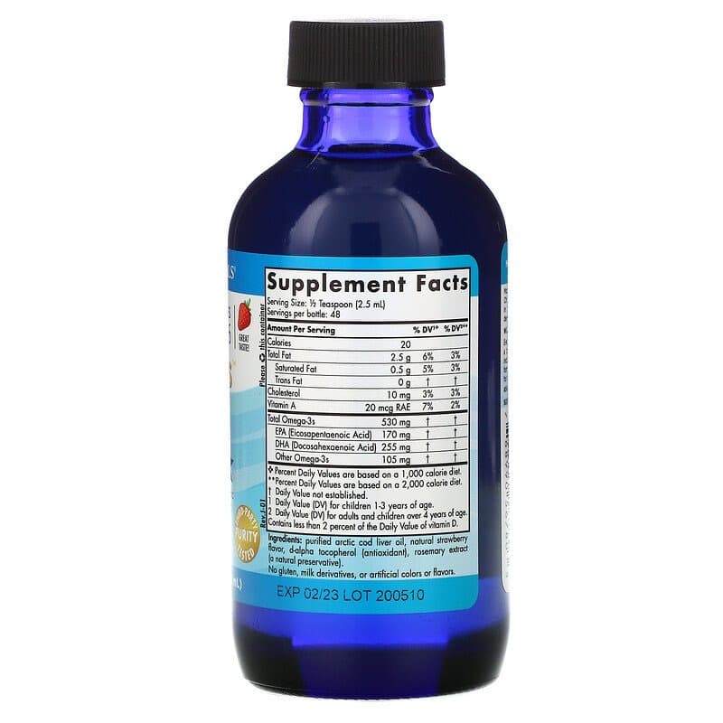 Nordic Naturals, омега для детей от 1 до 6 лет, со вкусом клубники, 530 мг, 119 мл
