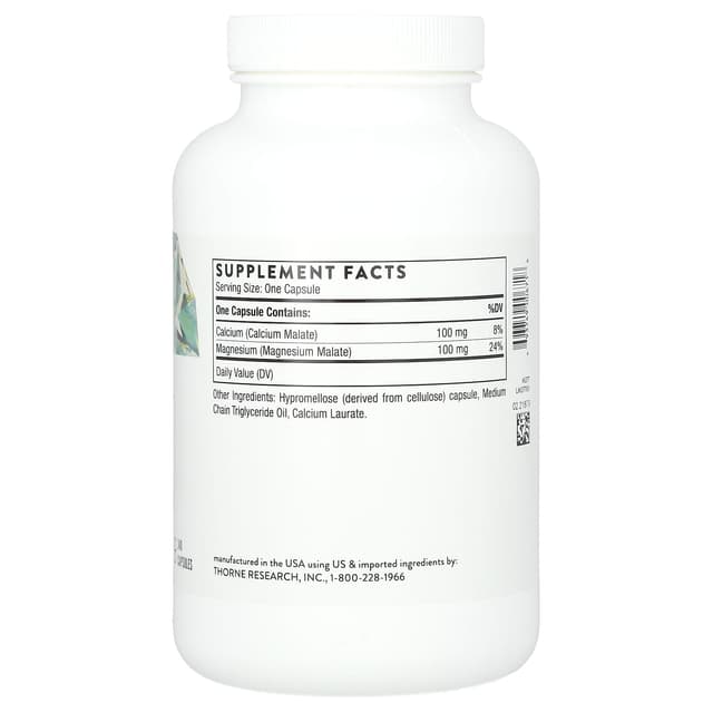 Thorne, малат кальция-магния, 240 капсул