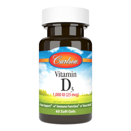 Carlson Labs Витамин D3 1000 МЕ (25 мкг), 60 мягких капсул