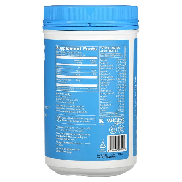 Vital Proteins, Пептиды коллагена, без вкусовых добавок, 265 г