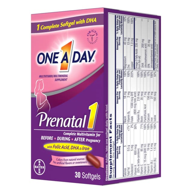 One-A-Day, Пренатальные мультивитамины для женщин, с ДГК 30шт