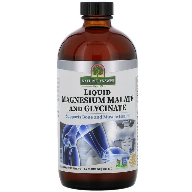 Nature's Answer, малат и глицинат магния в жидкой форме, 480 мл