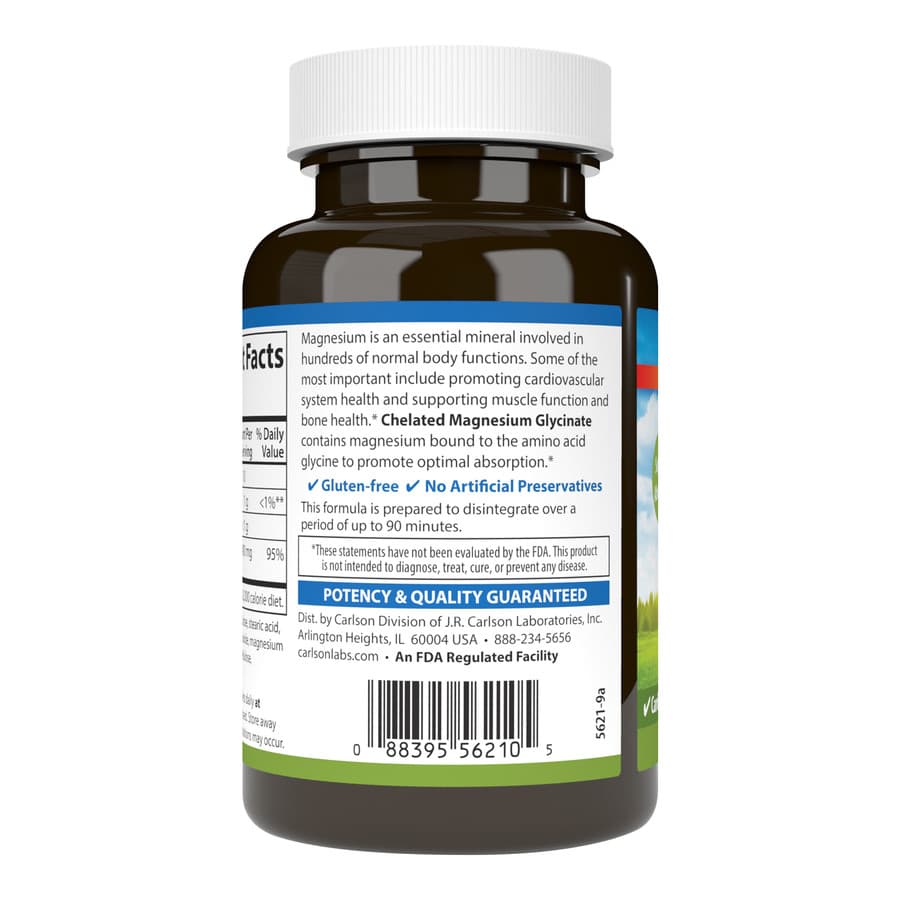 Carlson Labs, Хелатный глицинат магния 400 мг