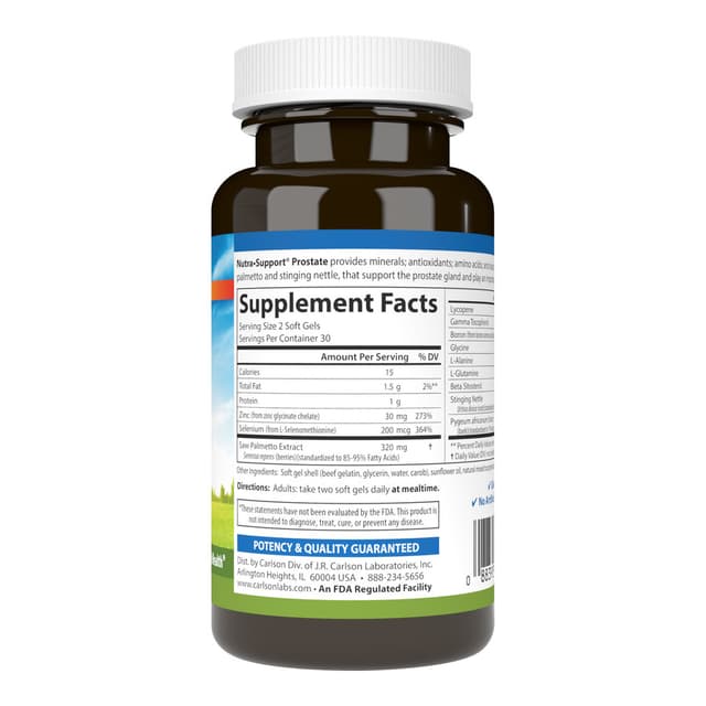 Carlson Labs Nutra-Support Простата, 60 мягких капсул