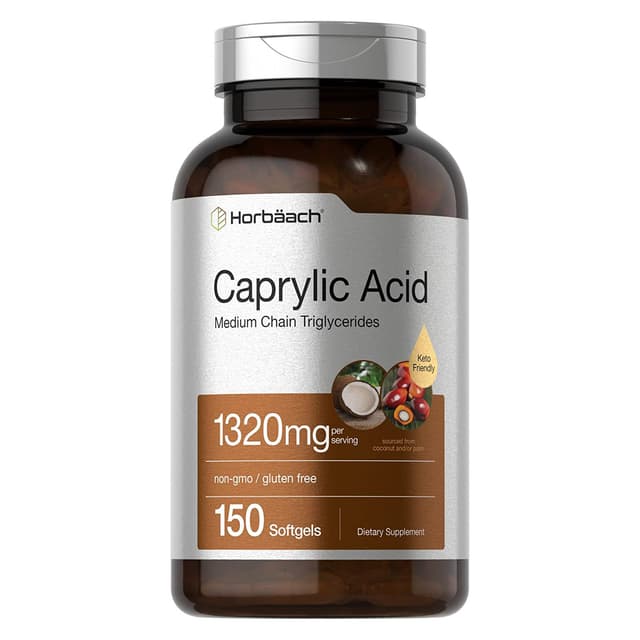 Horbaach - Каприловая кислота 1320 мг | 150 мягких гелевых капсул | Масло МСТ | Добавка без ГМО, без глютена