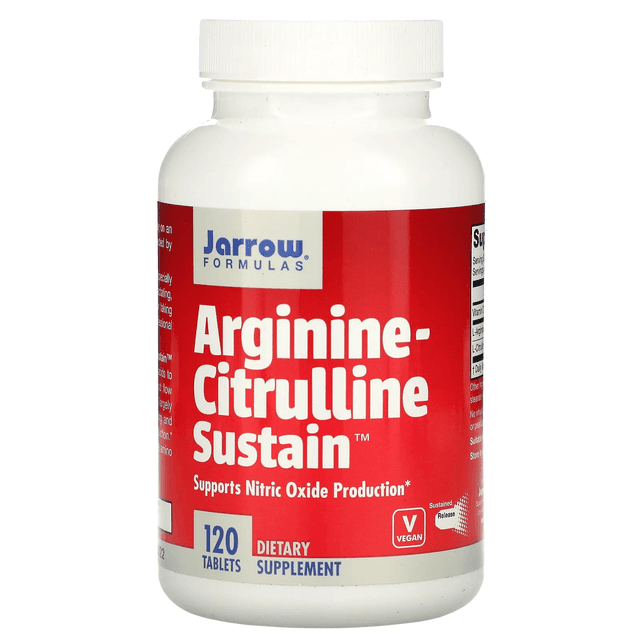 Jarrow Formulas, Arginine-Citrulline Sustain, аргинин и цитруллин, 120 таблеток