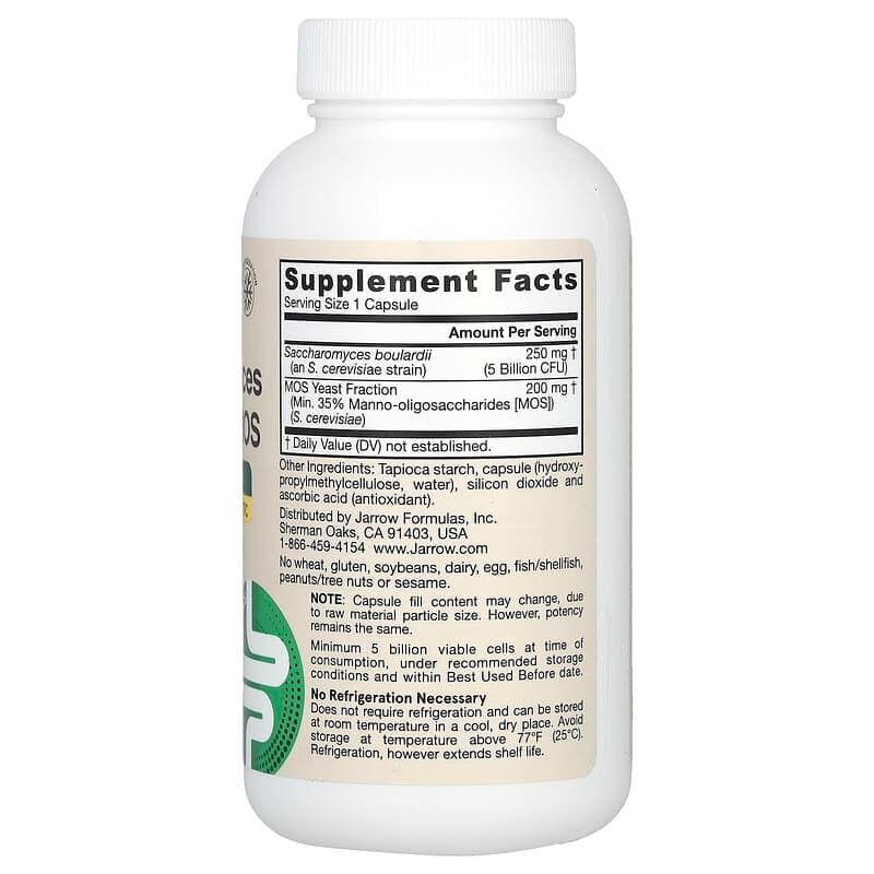 Jarrow Formulas, сахаромицеты Буларди плюс МОС, 5 млрд, 90 вегетарианских капсул с отсроченным высвобождением