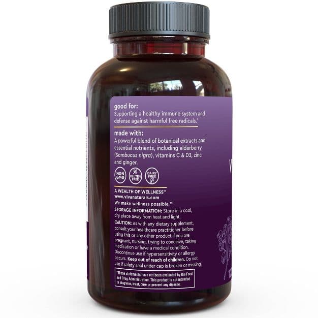 Viva Naturals Elderberry 5 в 1 Формула иммунитета Мультивитаминные капсулы - 120шт