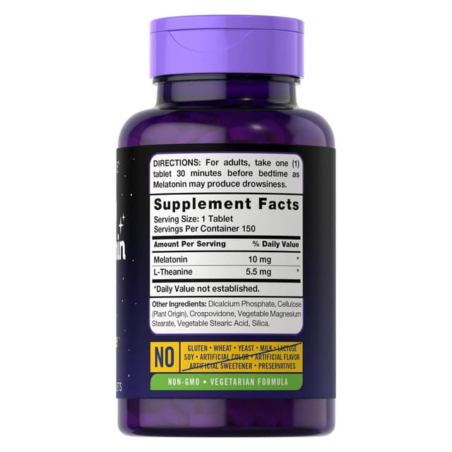 Carlyle Мелатонин 10 мг, с L-теанином, 150 таблеток