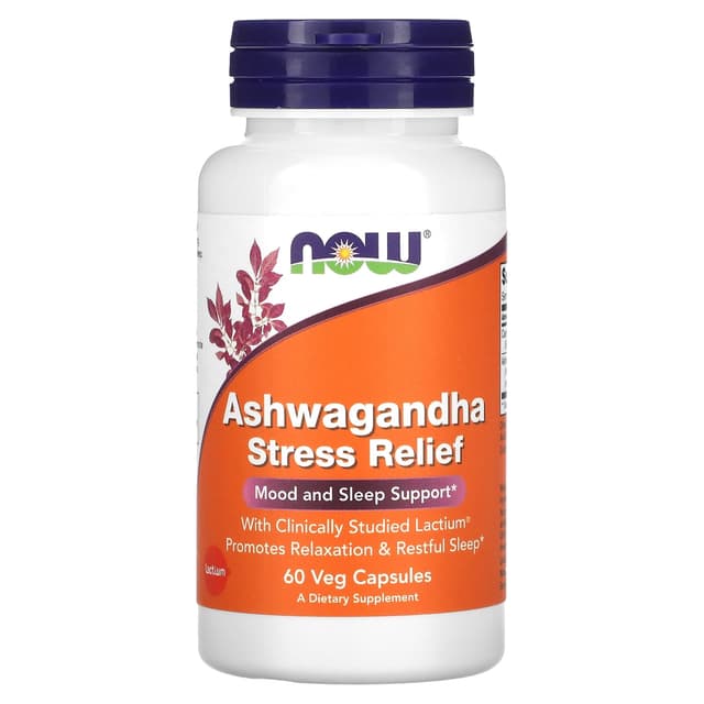 NOW Foods, Ashwagandha Stress Relief - 60 капсул