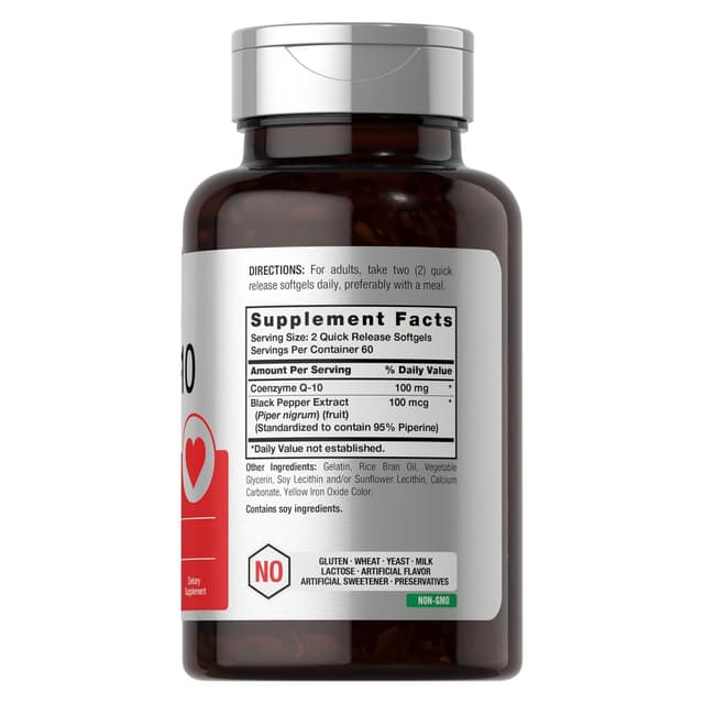 Horbaach - CoQ10, 100 мг мягких таблеток | 120 шт | Без ГМО и глютена