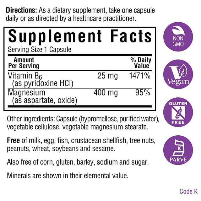 Вегетарианские капсулы BlueBonnet Magnesium Plus B-6, 90 шт.