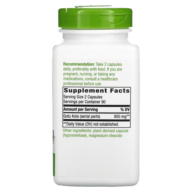 Nature's Way, готу кола, 475 мг, 100 вегетарианских капсул