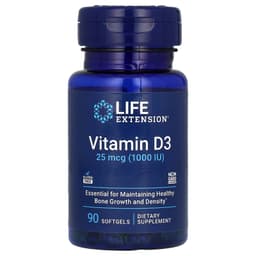 Life Extension, Витамин D3, 25 мкг (1000 МЕ), 90 мягких таблеток