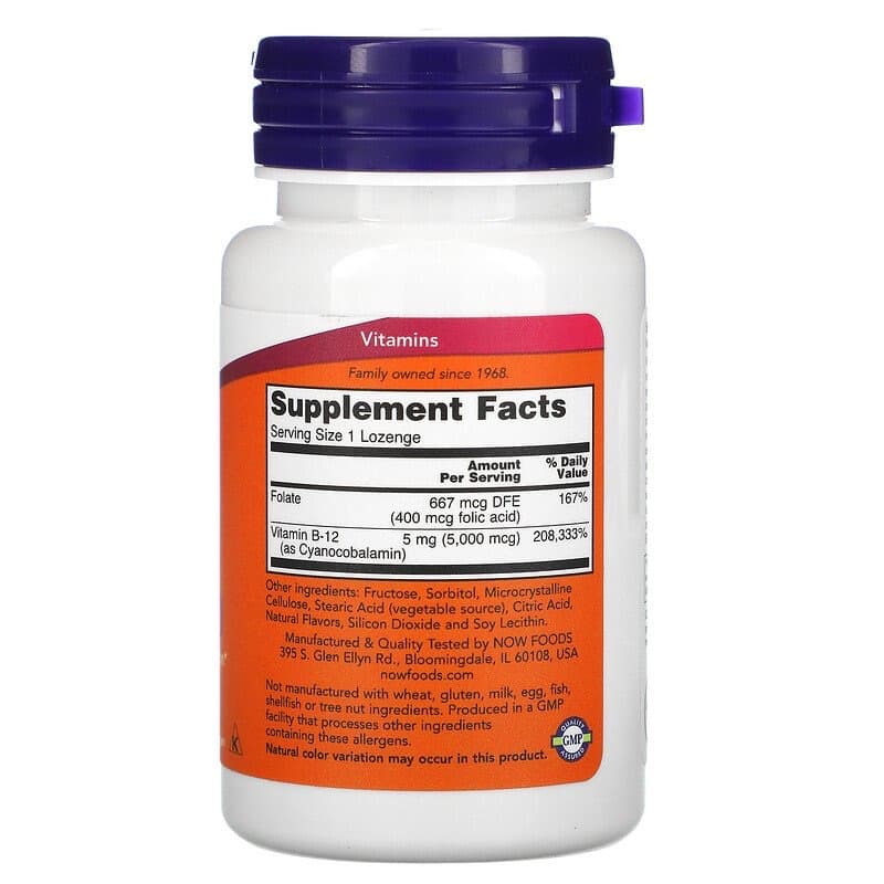 Now Foods, B-12(Б12), 5000 мкг, 60 шт
