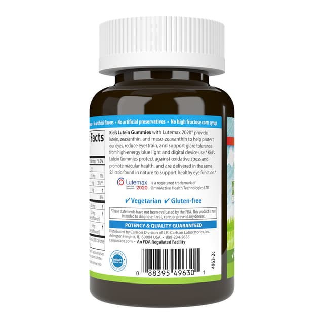 Carlson Labs Детские жевательные конфеты с лютеином, 46 вегетарианских капсул