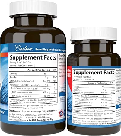 Carlson - Super DHA Gems, 500 мг добавок DHA, 640 мг жирных кислот