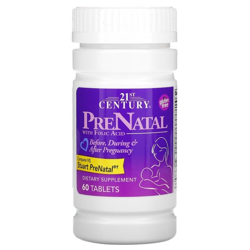 21st Century, Пренатальные витамины Folic Acid, 60 Tablets (7)
