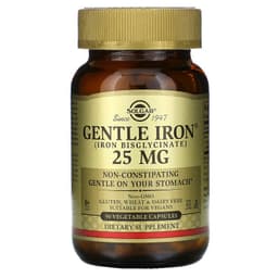 Solgar, Gentle Iron, Железо 25 мг, 90 растительных капсул