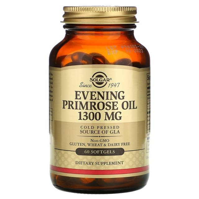Solgar, (evening primrose oil)масло примулы вечерней, 1300 мг, 60 капсул