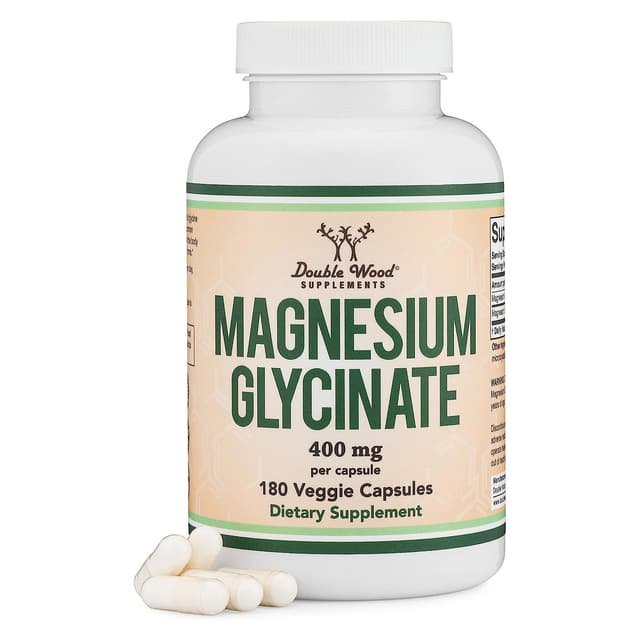 Double Wood - Глицинат магния 400 мг в одном капсуле , 180 капсул