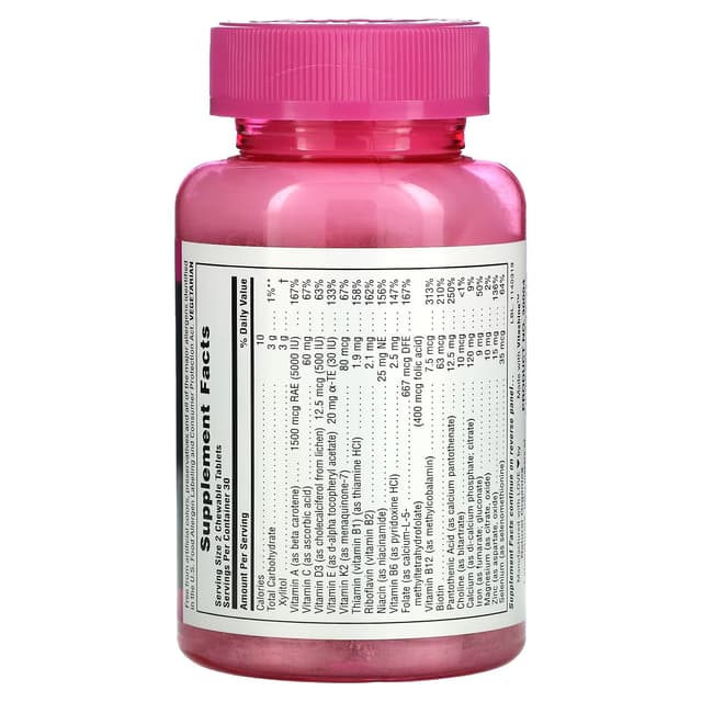 NaturesPlus, Source of Life, можный подросток, для нее, Без сахара, натуральный вкус лесных ягод, 60 жевательных таблеток