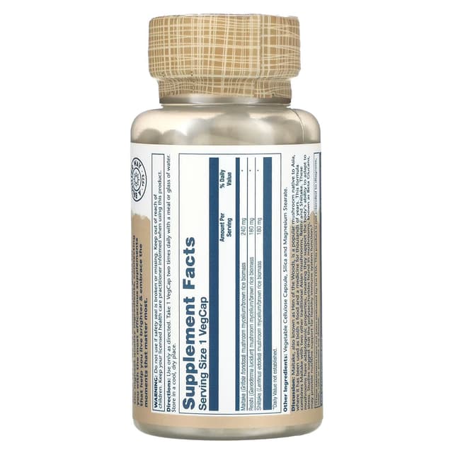 Solaray, комплекс грибов для иммунитета, гриб-баран, mushroom ( машрум ), 100 растительных капсул VegCaps