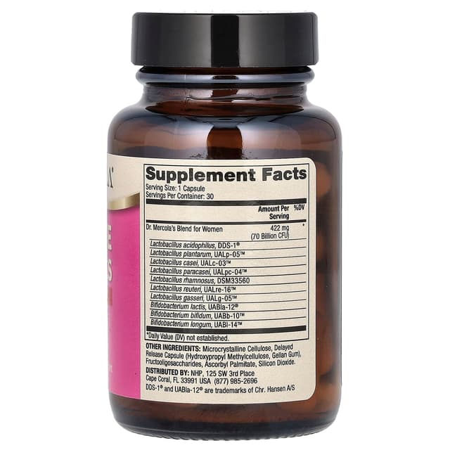 Dr. Mercola, Комплексные пробиотики для женщин, 70 млрд КОЕ, 30 капсул