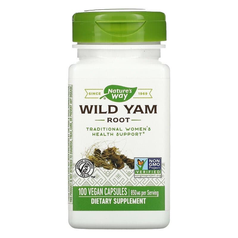 Nature's Way, Корень дикого ямса, 850 мг,(wild yam)дикий ямс 100 веганских капсул