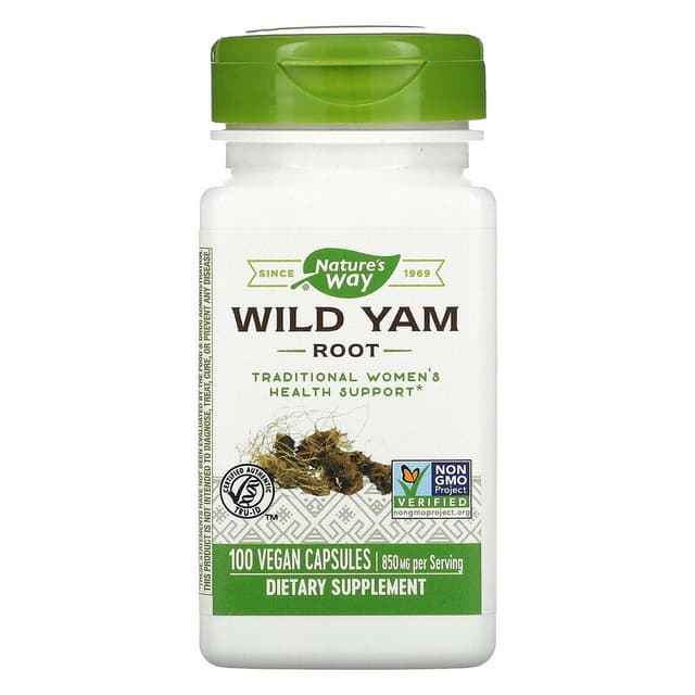 Nature's Way, Корень дикого ямса, 850 мг,(wild yam)дикий ямс 100 веганских капсул
