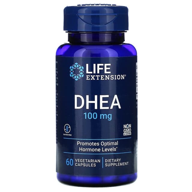 Life Extension, DHEA, 100 мг, 60 вегетарианских капсул