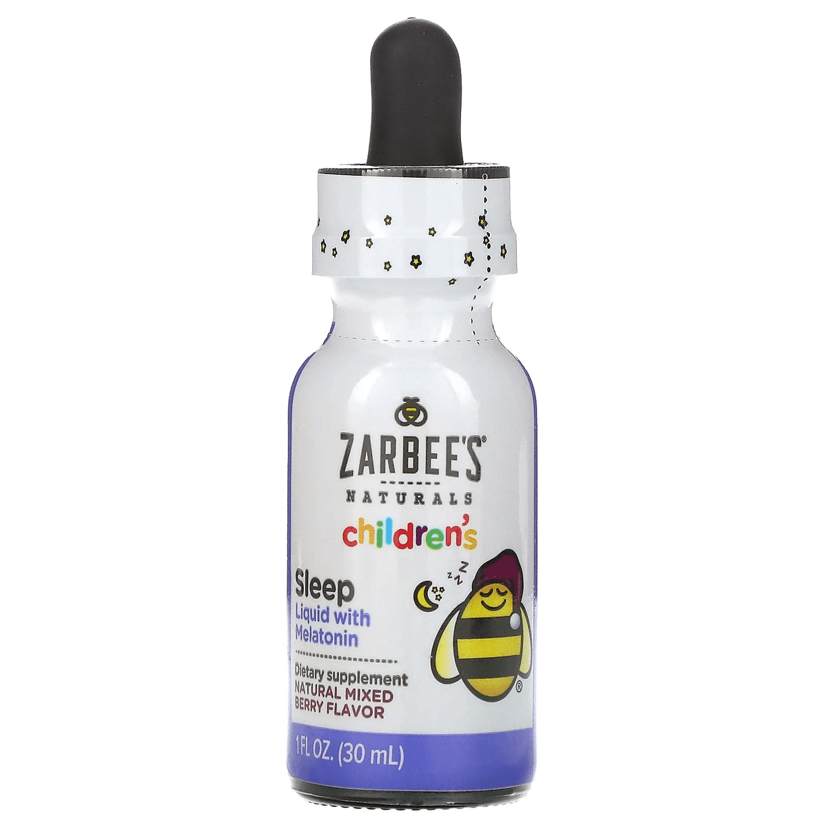 Zarbee's, снотворное для детей, в жидкой форме с мелатонином, натуральный ягодный вкус, 30 мл
