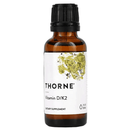 Thorne Research, витамины D и K2, 25 мкг (1000 МЕ), 30 мл